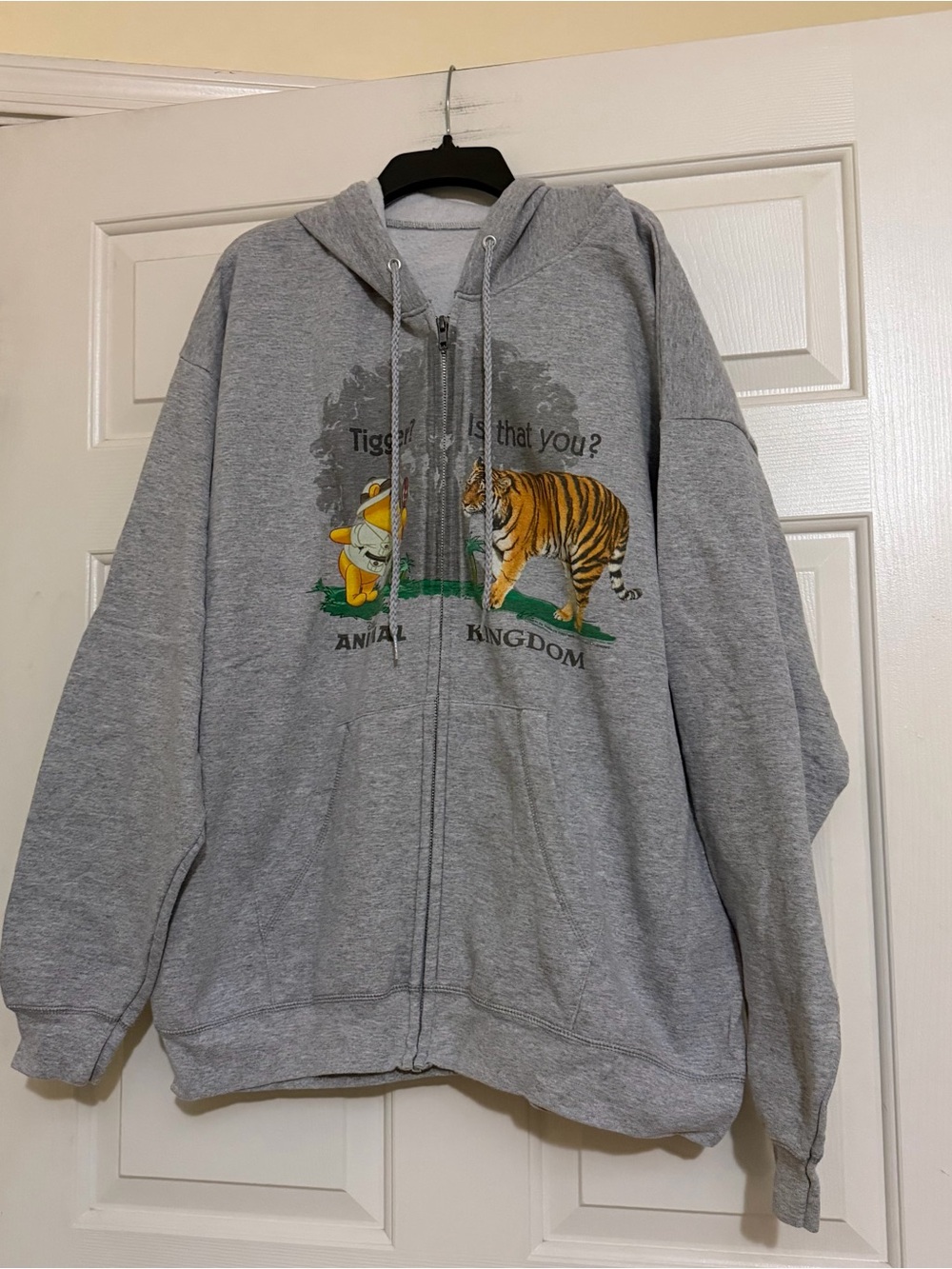 Vintage Disney Parks Tigger Is That You? Pooh Hoodie Jacket Animal Kingdom XL